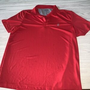 Izod Polo Shirt Mens Large Red Basic Classic Staple‎ Golfing Golfer